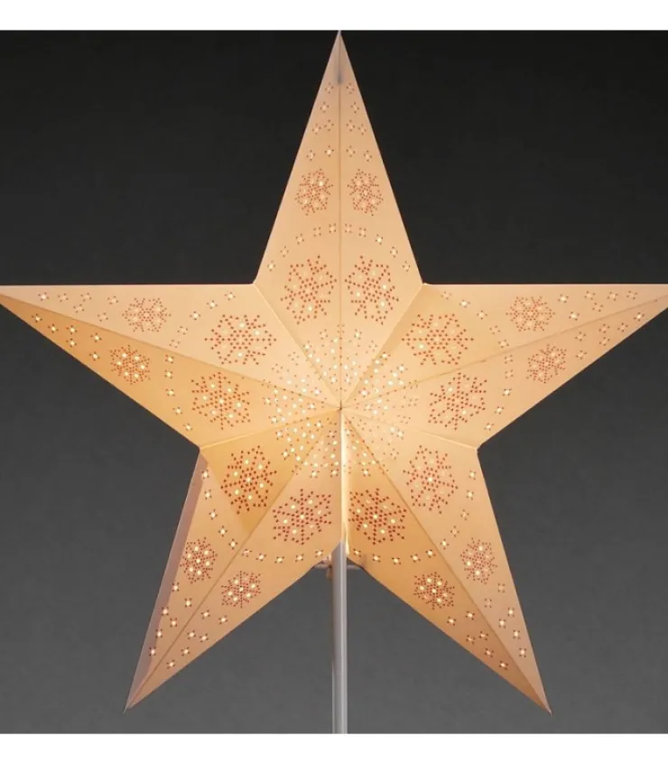 etoile_lumineuse_electrique__branches_en_papier_blanche_sur_pied_blanc__cm_1.webp Konstsmide, guirlandes lumineuses de Noël Etoile Lumineuse Electrique 5 Branches En Papier, Blanche, Sur Pied Blanc, 46 Cm