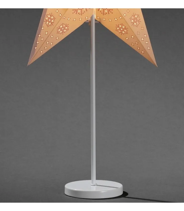 etoile_lumineuse_electrique__branches_en_papier_blanche_sur_pied_blanc__cm_2.webp Konstsmide, guirlandes lumineuses de Noël Etoile Lumineuse Electrique 5 Branches En Papier, Blanche, Sur Pied Blanc, 46 Cm