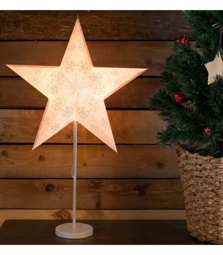 etoile_lumineuse_electrique__branches_en_papier_blanche_sur_pied_blanc__cm_3.webp Konstsmide, guirlandes lumineuses de Noël Etoile Lumineuse Electrique 5 Branches En Papier, Blanche, Sur Pied Blanc, 46 Cm