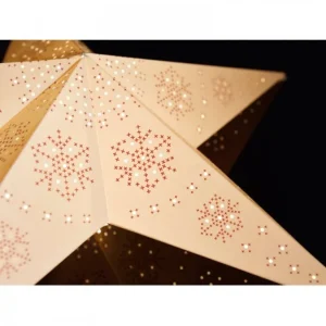 Konstsmide, guirlandes lumineuses de Noël Etoile Lumineuse Electrique 5 Branches En Papier, Blanche, Sur Pied Blanc, 46 Cm