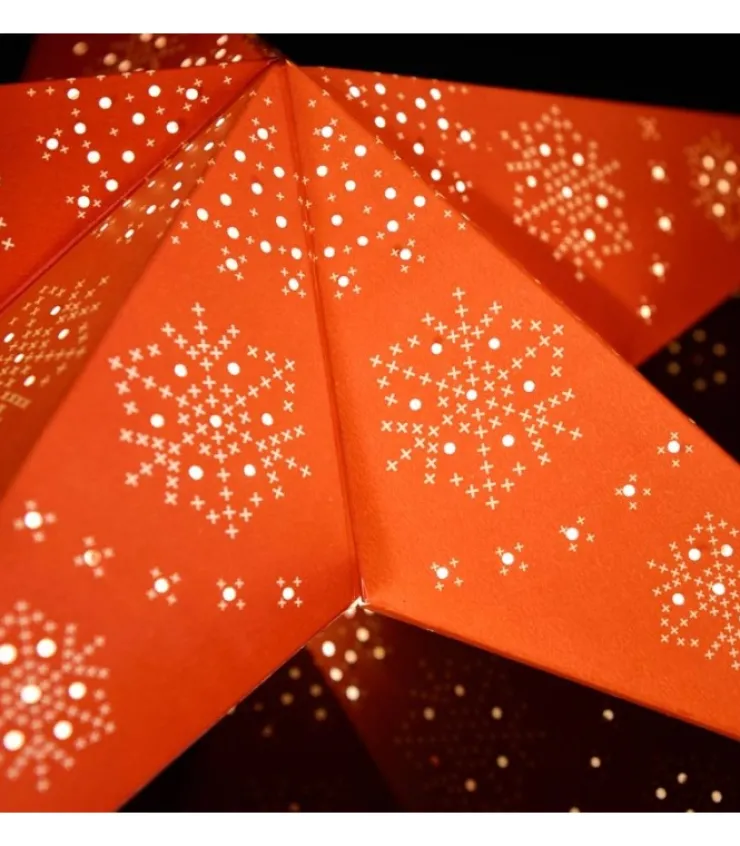 Konstsmide, guirlandes lumineuses de Noël Etoile Lumineuse Electrique 5 Branches En Papier, Rouge, Sur Pied Blanc, 46 Cm