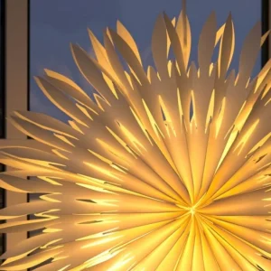 Konstsmide, guirlandes lumineuses de Noël Etoile Lumineuse Electrique En Papier A Suspendre, Blanche, 60 Cm