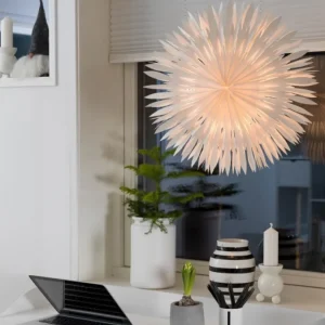 Konstsmide, guirlandes lumineuses de Noël Etoile Lumineuse Electrique En Papier A Suspendre, Blanche, 60 Cm