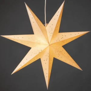 Konstsmide, guirlandes lumineuses de Noël Etoile Lumineuse En Papier A Suspendre, 7 Branches, Blanche, 60 Cm