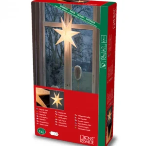 Konstsmide, guirlandes lumineuses de Noël Etoile Lumineuse En Papier A Suspendre, 7 Branches, Blanche, 60 Cm