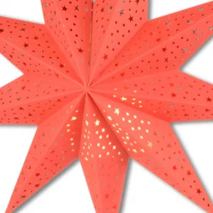 Riffelmacher et Weinberger Etoile Lumineuse Rouge En Papier A Suspendre, 45 Cm