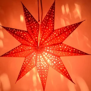 Riffelmacher et Weinberger Etoile Lumineuse Rouge En Papier A Suspendre, 45 Cm