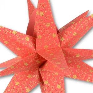 Riffelmacher et Weinberger Etoile Lumineuse Rouge En Papier 3D, A Suspendre, 45 Cm