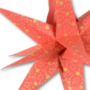 Riffelmacher et Weinberger Etoile Lumineuse Rouge En Papier 3D, A Suspendre, 45 Cm