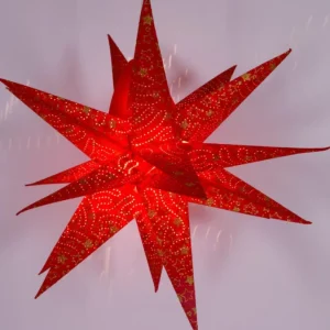 Riffelmacher et Weinberger Etoile Lumineuse Rouge En Papier 3D, A Suspendre, 45 Cm