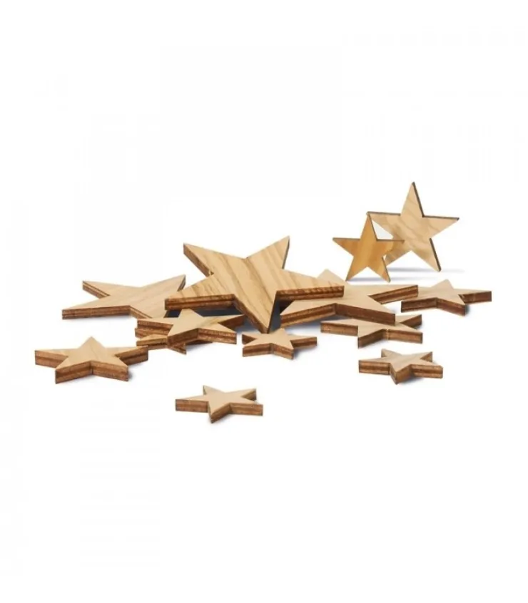 Waldfabrik, photophore en bois et étoile sapin de Noël Etoiles Décoratives En Bois Pour Table De Noël