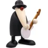 Köhler, Père Noël en bois Figurine Musicien Jazz, Guitariste Avec Guitare Blanche