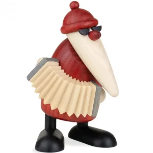 Köhler, Père Noël en bois Figurine Père Noël Accordeoniste