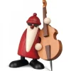 Köhler, Père Noël en bois Figurine Père Noël Contrebassiste
