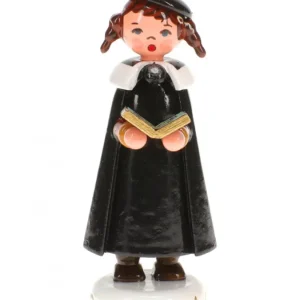 Hubrig, figurines pour enfant Fillette Chanteuse Avec Livre De Chants- Village De Noël Miniature