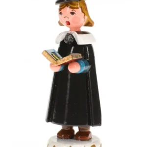 Hubrig, figurines pour enfant Fillette Chanteuse Avec Livre De Chorale De Noël - Village De Noël Miniature