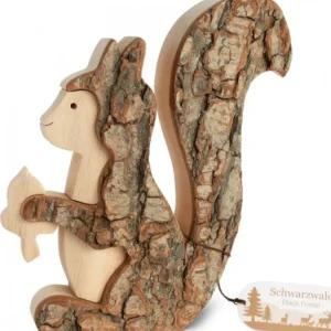 Waldfabrik, photophore en bois et étoile sapin de Noël Grand Ecureuil En Bois 15 Cm