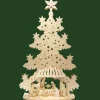 Ratags, décos de Noël lumineuses en bois Grand Sapin Lumineux Led En Bois Avec Personnages De La Crèche