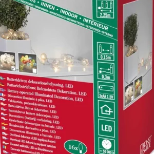 Konstsmide, guirlandes lumineuses de Noël Guirlande Lumineuse Décorative A Led, Flocons De Neige Metalliques Dores