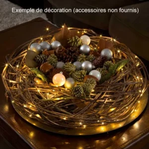 Konstsmide, guirlandes lumineuses de Noël Guirlande Lumineuse Led Effet Gouttes, 100 Diodes Ambrees, Fil Noir