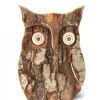 Waldfabrik, photophore en bois et étoile sapin de Noël Hibou En Bois D'Ecorce, 10 Cm