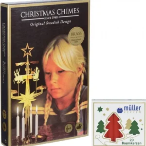 Angel Chimes, carillon des anges Kit Carillon Père Noël Dore + Bougies