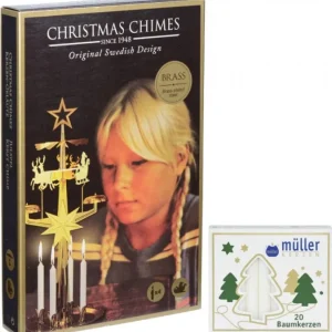Angel Chimes, carillon des anges Kit Carillon Père Noël Dore + Bougies