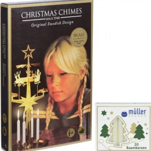 Angel Chimes, carillon des anges Kit Carillon Père Noël Dore + Bougies