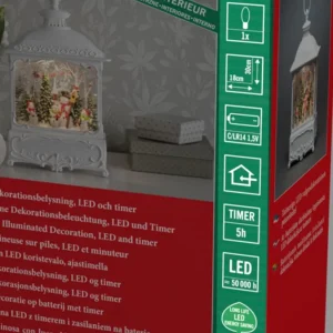 Konstsmide, guirlandes lumineuses de Noël Lanterne De Noël Blanche, 4 Bonshommes De Neige Avec Oiseaux