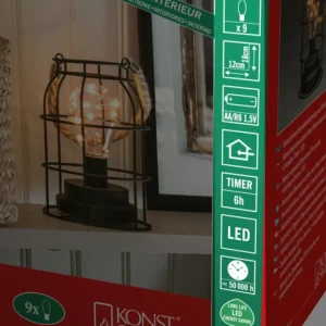 Konstsmide, guirlandes lumineuses de Noël Lanterne Lumineuse A Led En Metal, Ronde, 18 Cm