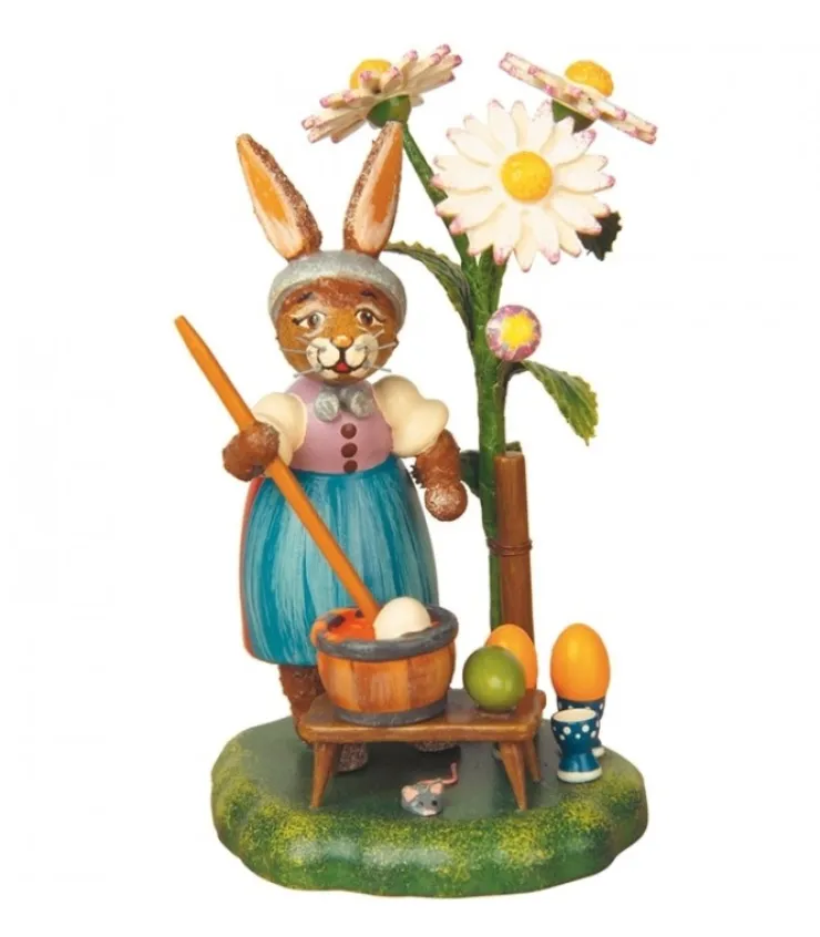 Hubrig, figurines pour enfant Lapin De Paques En Bois Peintre D'Oeufs Colores