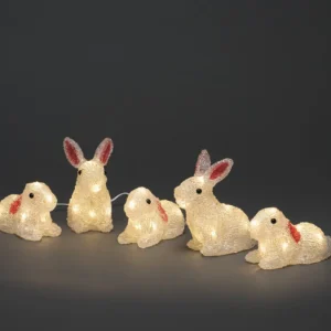 Konstsmide, guirlandes lumineuses de Noël Lapins Lumineux 14 Cm En Acrylique, 40 Diodes Blanc Chaud