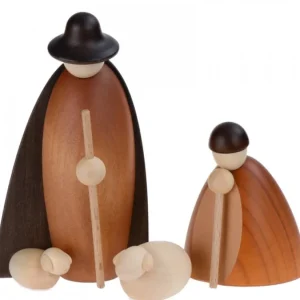 Köhler, Père Noël en bois Les Bergers Et Les Moutons, 12 Cm