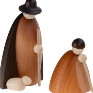 Köhler, Père Noël en bois Les Bergers Et Les Moutons, 12 Cm