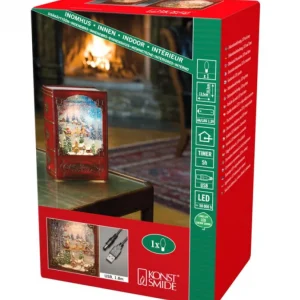 Konstsmide, guirlandes lumineuses de Noël Livre De Noël Lanterne À Neige, Père Noël Dans Un Traineau