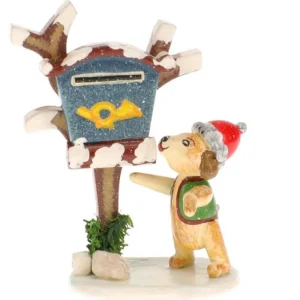 Hubrig, figurines pour enfant Livreur De Journaux, Chien - Village De Noël Miniature