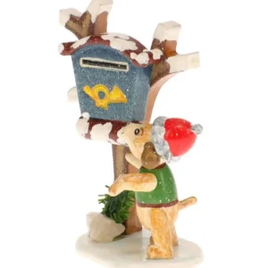 Hubrig, figurines pour enfant Livreur De Journaux, Chien - Village De Noël Miniature