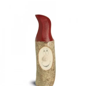 Waldfabrik, photophore en bois et étoile sapin de Noël Lutin En Bois Père Noël Avec Bonnet Rouge Peint, 7 Cm