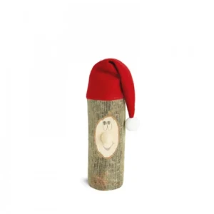 Waldfabrik, photophore en bois et étoile sapin de Noël Lutin Père Noël En Bois Avec Bonnet Rouge, 6 Cm