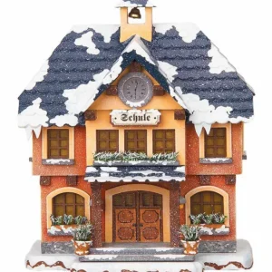 Hubrig, figurines pour enfant Maison Eclairee Pour Figurine De Noël Miniature Winterkinder, L'Ecole Du Village