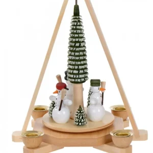 Frank Weber Manège De Noël En Bois Bonhommes De Neige