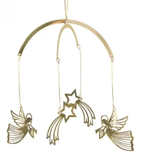 Pluto Produkter, déco de Noël Scandinave Mobile De Noël A Suspendre, Anges Dores Volants Et Etoiles