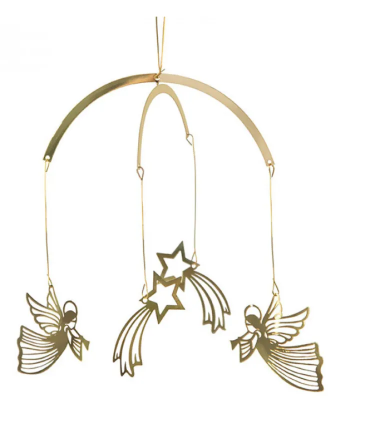 Pluto Produkter, déco de Noël Scandinave Mobile De Noël A Suspendre, Anges Dores Volants Et Etoiles