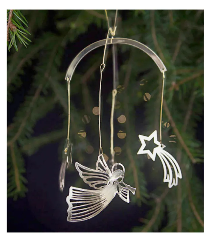 Pluto Produkter, déco de Noël Scandinave Mobile De Noël A Suspendre, Anges Dores Volants Et Etoiles