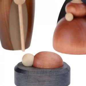 Köhler, Père Noël en bois Nativite, Petit Jesus, Joseph, Marie, 12 Cm