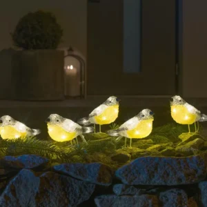 Konstsmide, guirlandes lumineuses de Noël Oiseaux Lumineux Led En Acrylique, 5 Chardonnerets
