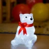 Konstsmide, guirlandes lumineuses de Noël Ours Lumineux A Led En Acrylique Avec Ruban Rouge, 18 Cm