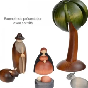 Köhler, Père Noël en bois Palmier En Bois Décoratif Pour Crèche De Noël, 22 Cm