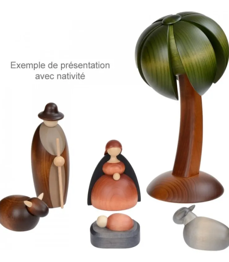 Köhler, Père Noël en bois Palmier En Bois Décoratif Pour Crèche De Noël, 22 Cm