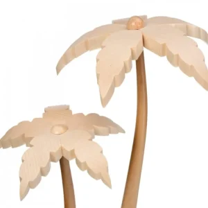 Schalling, crèche moderne 2 Palmiers En Bois Pour Décoration Crèche De Noël